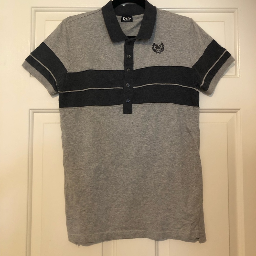 D&G Gray Polo Shirt with Classic Design
